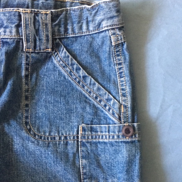 Circo Size L Girls Blue Denim Shorts Multiple Pockets Adjustable Waistband - Picture 3 of 9
